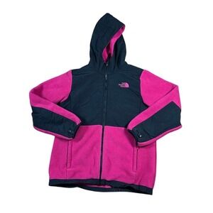 The North Face Fleece Hoodie Full Zip Pink Black Jacket | Women's Size kids‎ 18